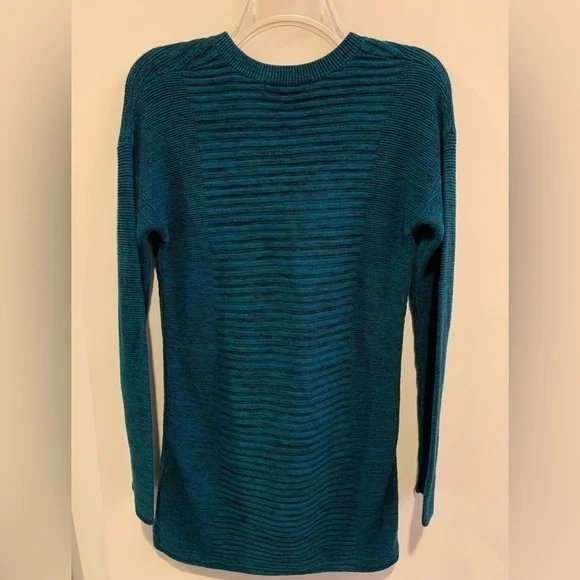 Ellen Tracy Emerald Green Black V-Neck Long Sleeve Knit Sweater Women's Small - Picture 2 of 4